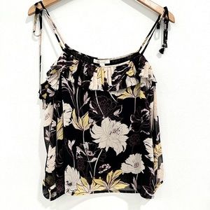 ELLA MOSS  floral accordion off the shoulder blouse size S NWT